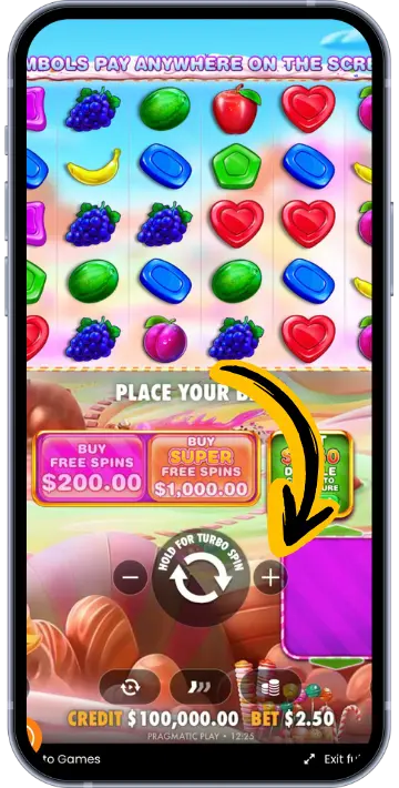 Choose your bet Sweet Bonanza