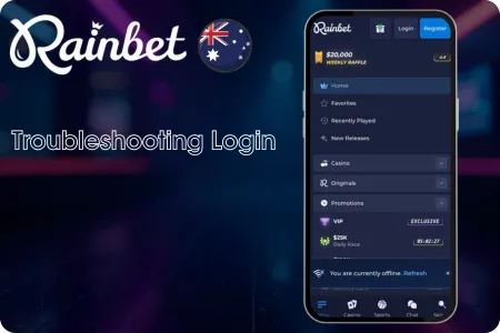 Troubleshooting Login from the official Rainbet page